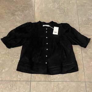 (NWT) Something to Hold Emi Sleeved Blouse in Black